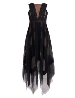 BCBGMAXAZRIA Andi Handkerchief Dress -Daily Wear Shop 1.30 D MT02D19E BLK 7