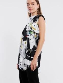 BCBGMAXAZRIA Ambre Draped Top -Daily Wear Shop 1.30 T ADZ10358 113 3