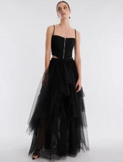 BCBGMAXAZRIA Layered Ruffle Tulle Skirt
