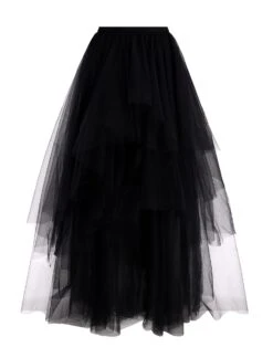 BCBGMAXAZRIA Layered Ruffle Tulle Skirt -Daily Wear Shop 2.28 B 2VX2B44E BLK 8