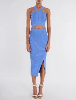 BCBGMAXAZRIA Rebel Cutout Midi Skirt -Daily Wear Shop 2.28 B AJS50435 424 2