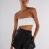 BCBGMAXAZRIA Arielle Faux Leather Lace Short -Daily Wear Shop 2.28 D ADR70341 001 1