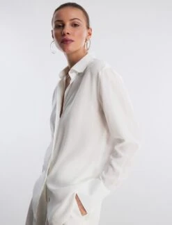 BCBGMAXAZRIA Silk Button-Up Top -Daily Wear Shop 2.28 T 23SRT033SE01 WA 3