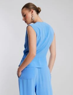 BCBGMAXAZRIA Corinne Plunging Silk Top -Daily Wear Shop 2.28 T 23SRT197SE01 BD 4