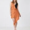 BCBGMAXAZRIA Josephine Colorblock Drape Mini Dress -Daily Wear Shop 3.30 DRESS MV01D26E SNN 0799