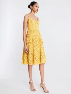 BCBGMAXAZRIA Camille Eyelet Lace Midi Dress -Daily Wear Shop 3.30 D 2X01D61E OCH 3