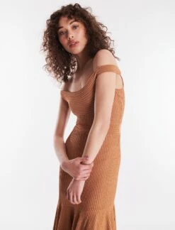 BCBGMAXAZRIA Antoinette Asymmetrical Ruffle Dress -Daily Wear Shop 3.30 D 2XX1S08E TAN 3 447c3a64 f9b4 45a5 8407 23e94cc59cf9