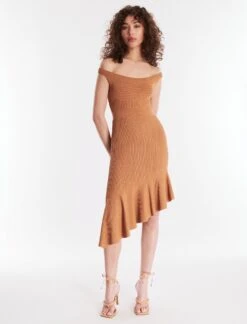BCBGMAXAZRIA Antoinette Asymmetrical Ruffle Dress -Daily Wear Shop 3.30 D 2XX1S08E TAN 5 21b2cf28 385a 4708 87aa ac04fb7e0297