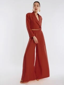 BCBGMAXAZRIA River Linen Wide-Leg Trouser -Daily Wear Shop 4.30 B AFH20493 931 5 v2