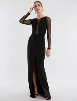 BCBGMAXAZRIA Freya Sheer Illusion Gown