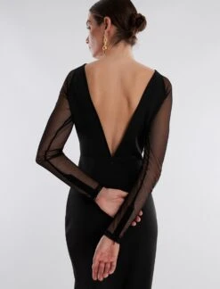 BCBGMAXAZRIA Freya Sheer Illusion Gown -Daily Wear Shop 4.30 D AEY60468 001 6