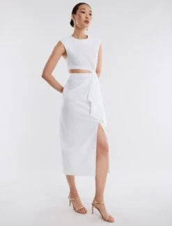 BCBGMAXAZRIA Kira Poplin Midi Dress -Daily Wear Shop 4.30 D AFX60516 100 3