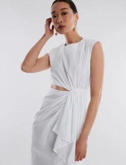 BCBGMAXAZRIA Kira Poplin Midi Dress -Daily Wear Shop 4.30 D AFX60516 100 6