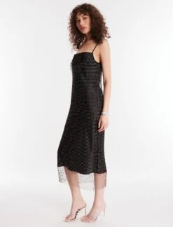 BCBGMAXAZRIA Jude Sparkle Midi Dress -Daily Wear Shop 4.30 D AGA60535 001 3