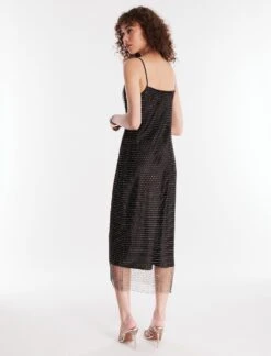 BCBGMAXAZRIA Jude Sparkle Midi Dress -Daily Wear Shop 4.30 D AGA60535 001 4