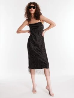 BCBGMAXAZRIA Jude Sparkle Midi Dress -Daily Wear Shop 4.30 D AGA60535 001 5