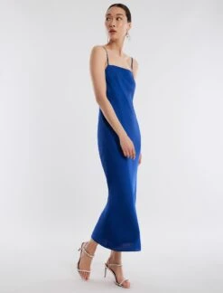 BCBGMAXAZRIA Bea Satin Midi Dress -Daily Wear Shop 4.30 D GAS60531 425 3