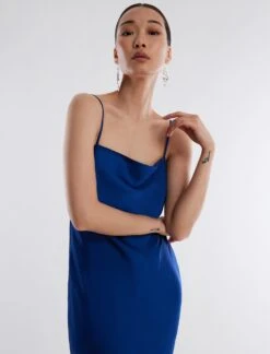 BCBGMAXAZRIA Bea Satin Midi Dress -Daily Wear Shop 4.30 D GAS60531 425 5