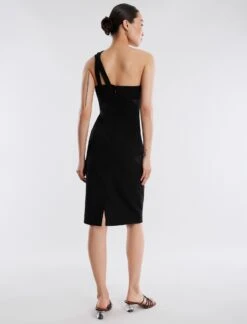 BCBGMAXAZRIA Jordyn One Shoulder Dress -Daily Wear Shop 4.30 D MX03D02E BLK 4