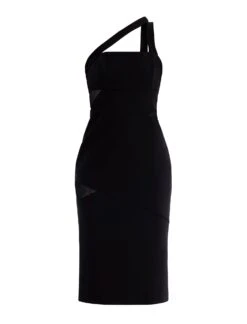BCBGMAXAZRIA Jordyn One Shoulder Dress -Daily Wear Shop 4.30 D MX03D02E BLK 8