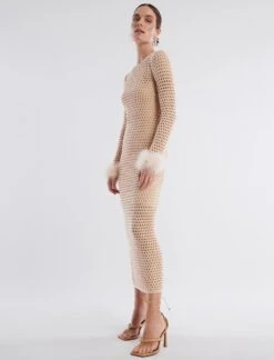 BCBGMAXAZRIA Bodie Feather Sleeve Crochet Dress -Daily Wear Shop 4.30 D XXX50546 922 3