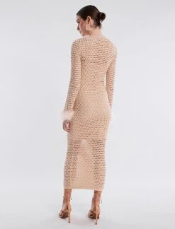 BCBGMAXAZRIA Bodie Feather Sleeve Crochet Dress -Daily Wear Shop 4.30 D XXX50546 922 4