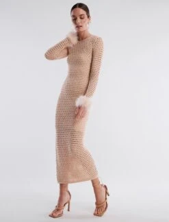 BCBGMAXAZRIA Bodie Feather Sleeve Crochet Dress -Daily Wear Shop 4.30 D XXX50546 922 5
