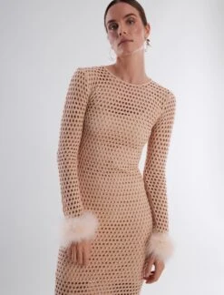 BCBGMAXAZRIA Bodie Feather Sleeve Crochet Dress -Daily Wear Shop 4.30 D XXX50546 922 6