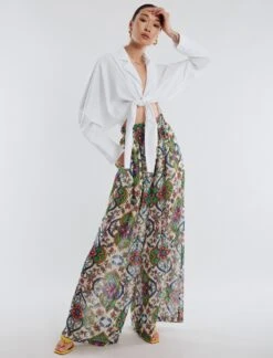 BCBGMAXAZRIA Oversized Wide-Leg Trouser