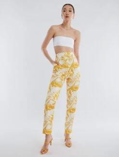 BCBGMAXAZRIA Madison Taffeta Slim Trouser