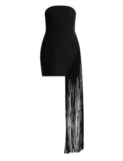 BCBGMAXAZRIA Bowie Fringe Mini Dress -Daily Wear Shop 530 D MX03D15E BLK 8