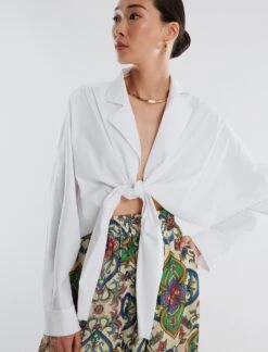 BCBGMAXAZRIA Draped Tie Front Top -Daily Wear Shop 530 T AGP10563 111 6