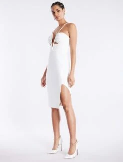 BCBGMAXAZRIA Aida Plunging Halter Midi Dress -Daily Wear Shop 6.30 D MY03D33E OFF 3