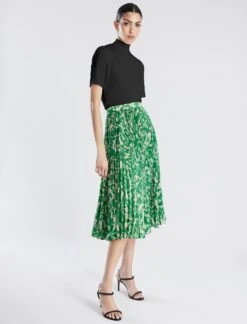 BCBGMAXAZRIA A-Line Pleated Midi Skirt -Daily Wear Shop 7.30 B 2Y05B32E LEA 3