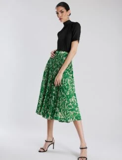BCBGMAXAZRIA A-Line Pleated Midi Skirt -Daily Wear Shop 7.30 B 2Y05B32E LEA 6