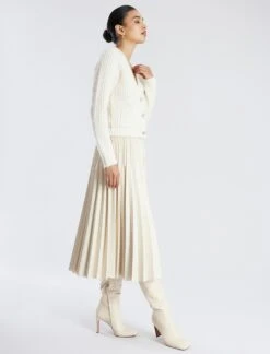 BCBGMAXAZRIA Audette Faux Leather Pleated Midi Skirt -Daily Wear Shop 7.30 B 2Y05B33E SS3 3