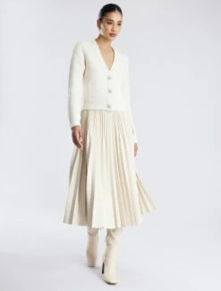 BCBGMAXAZRIA Audette Faux Leather Pleated Midi Skirt -Daily Wear Shop 7.30 B 2Y05B33E SS3 5