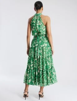 BCBGMAXAZRIA Adrianna Halter Midi Dress -Daily Wear Shop 7.30 D 2Y05D47E LEA 4