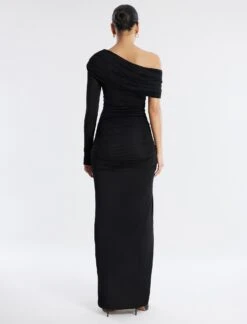 BCBGMAXAZRIA Pallas One Shoulder Ruched Gown -Daily Wear Shop 7.30 D 2YX6D56E BLK 4