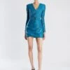 BCBGMAXAZRIA Amabel Long Sleeve Mini Dress -Daily Wear Shop 7.30 D MY05D04E BLU 1