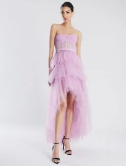 BCBGMAXAZRIA Luna Strapless High-Low Gown