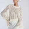 BCBGMAXAZRIA Open Knit High-Low Cocoon Sweater -Daily Wear Shop 7.30 T 2YX5S38E SS3 1
