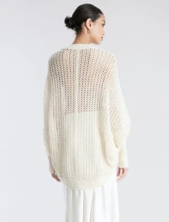 BCBGMAXAZRIA Open Knit High-Low Cocoon Sweater -Daily Wear Shop 7.30 T 2YX5S38E SS3 4