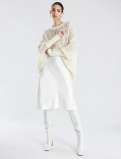 BCBGMAXAZRIA Open Knit High-Low Cocoon Sweater -Daily Wear Shop 7.30 T 2YX5S38E SS3 5